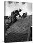 Roof Tiler Lays Slates-null-Stretched Canvas