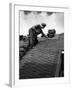 Roof Tiler Lays Slates-null-Framed Photographic Print