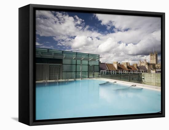 Roof Top Pool in New Royal Bath, Thermae Bath Spa, Bath, Avon, England, United Kingdom-Matthew Davison-Framed Stretched Canvas