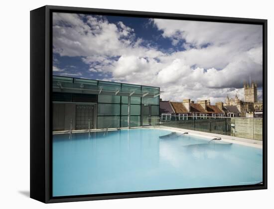 Roof Top Pool in New Royal Bath, Thermae Bath Spa, Bath, Avon, England, United Kingdom-Matthew Davison-Framed Stretched Canvas