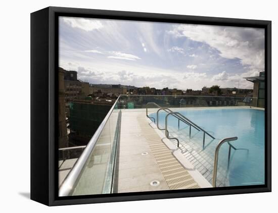 Roof Top Pool in New Royal Bath, Thermae Bath Spa, Bath, Avon, England, United Kingdom-Matthew Davison-Framed Stretched Canvas