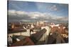 Roof Top View of Old Town Regensburg, Germany-Dave Bartruff-Stretched Canvas