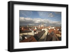 Roof Top View of Old Town Regensburg, Germany-Dave Bartruff-Framed Photographic Print