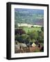 Roofs of Houses in Shaftesbury and Typical Patchwork Fields Beyond, Dorset, England, United Kingdom-Julia Bayne-Framed Photographic Print