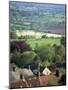 Roofs of Houses in Shaftesbury and Typical Patchwork Fields Beyond, Dorset, England, United Kingdom-Julia Bayne-Mounted Photographic Print