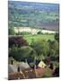 Roofs of Houses in Shaftesbury and Typical Patchwork Fields Beyond, Dorset, England, United Kingdom-Julia Bayne-Mounted Photographic Print