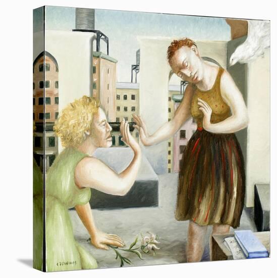 Rooftop Annunciation, 1 (Two Women) 2006-Caroline Jennings-Stretched Canvas