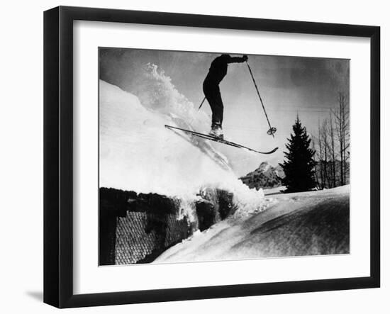 Rooftop Skiing!-null-Framed Photographic Print