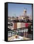 Rooftop Terrace and Minarets, Place Jemaa el Fna, Marrakesh, Morocco, North Africa, Africa-Frank Fell-Framed Stretched Canvas