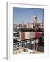 Rooftop Terrace and Minarets, Place Jemaa el Fna, Marrakesh, Morocco, North Africa, Africa-Frank Fell-Framed Photographic Print