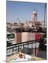 Rooftop Terrace and Minarets, Place Jemaa el Fna, Marrakesh, Morocco, North Africa, Africa-Frank Fell-Mounted Photographic Print