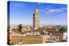 Rooftop View and Minaret of Ben Youssef Madrasa, Marrakech, Morocco-Nico Tondini-Stretched Canvas