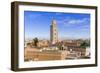 Rooftop View and Minaret of Ben Youssef Madrasa, Marrakech, Morocco-Nico Tondini-Framed Photographic Print