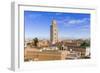 Rooftop View and Minaret of Ben Youssef Madrasa, Marrakech, Morocco-Nico Tondini-Framed Photographic Print