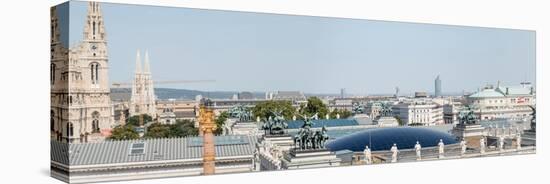 Rooftop view from the Justizcafe of the City Hall and Parliament, Vienna, Austria, Europe-Jean Brooks-Stretched Canvas