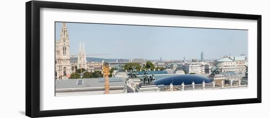 Rooftop view from the Justizcafe of the City Hall and Parliament, Vienna, Austria, Europe-Jean Brooks-Framed Photographic Print