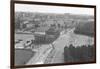 Rooftop View of Brandenburg Gate & Wall-null-Framed Photographic Print