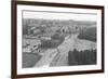 Rooftop View of Brandenburg Gate & Wall-null-Framed Photographic Print