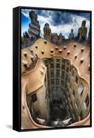 Rooftop View of Csa Mila, Barcelona, Spain-George Oze-Framed Stretched Canvas