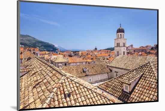 Rooftop view of Franciscan Church, bell tower and Monastery, Dubrovnik Old Town, UNESCO World Herit-Neale Clark-Mounted Photographic Print