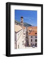 Rooftop view of Main Street Placa, Stradun, Dubrovnik Old Town, UNESCO World Heritage Site, Dubrovn-Neale Clark-Framed Photographic Print