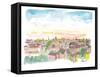 Rooftop View of Oxford England-M. Bleichner-Framed Stretched Canvas