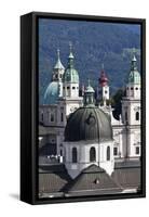 Rooftop View of the Baroque Church Domes and Spires of Salzburg, Austria-Julian Castle-Framed Stretched Canvas