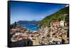 Rooftop View of Vernazza, Cinque Terre, Italy-George Oze-Framed Stretched Canvas