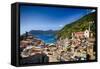 Rooftop View of Vernazza, Cinque Terre, Italy-George Oze-Framed Stretched Canvas
