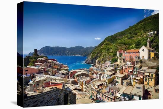 Rooftop View of Vernazza, Cinque Terre, Italy-George Oze-Stretched Canvas