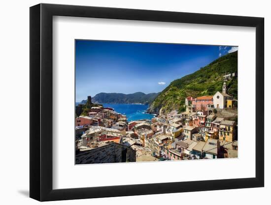 Rooftop View of Vernazza, Cinque Terre, Italy-George Oze-Framed Photographic Print