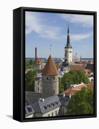 Rooftop View With Church of the Holy Ghost, Tallin, Estonia, Europe-James Emmerson-Framed Stretched Canvas
