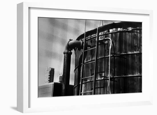 Rooftop Water Tank NYC-null-Framed Photo