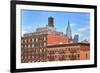 Rooftop Water Tank on a New York Apartment Building, Usa.-Maciej Bledowski-Framed Photographic Print