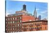 Rooftop Water Tank on a New York Apartment Building, Usa.-Maciej Bledowski-Stretched Canvas