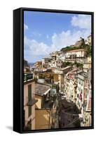 Rooftops Above Via Colombo in Riomaggiore-Mark Sunderland-Framed Stretched Canvas