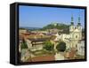 Rooftops and St. Michael's Church, Brno, Czech Republic, Europe-Upperhall Ltd-Framed Stretched Canvas