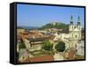 Rooftops and St. Michael's Church, Brno, Czech Republic, Europe-Upperhall Ltd-Framed Stretched Canvas