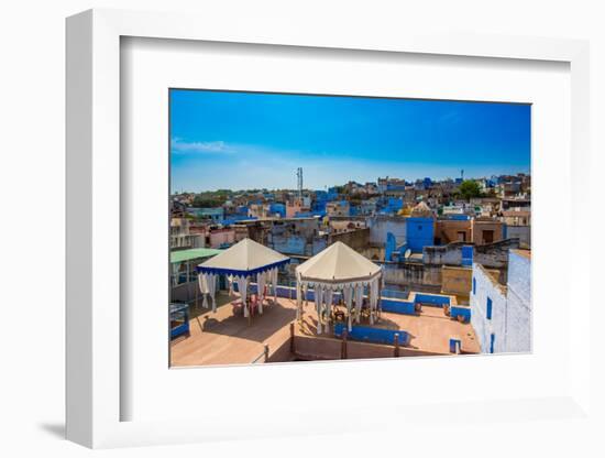 Rooftops in Jodhpur, the Blue City, Rajasthan, India, Asia-Laura Grier-Framed Photographic Print