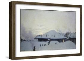 Rooftops in the Snow, 1912-Angelo Morbelli-Framed Giclee Print