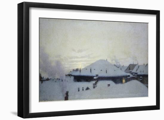 Rooftops in the Snow, 1912-Angelo Morbelli-Framed Giclee Print