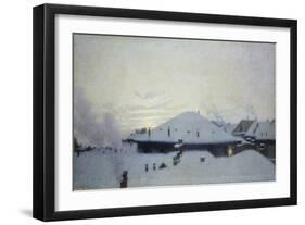 Rooftops in the Snow, 1912-Angelo Morbelli-Framed Giclee Print