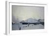 Rooftops in the Snow, 1912-Angelo Morbelli-Framed Giclee Print