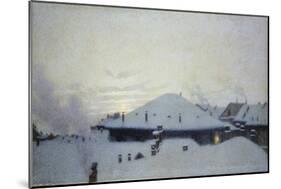 Rooftops in the Snow, 1912-Angelo Morbelli-Mounted Giclee Print