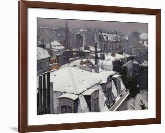 Rooftops in the Snow, c.1878-Gustave Caillebotte-Framed Giclee Print