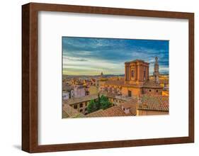 Rooftops landscape panorama with Basilica di Sant'Andrea delle Fratte, Italy-bestravelvideo-Framed Photographic Print