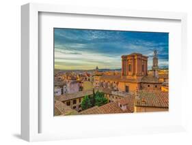 Rooftops landscape panorama with Basilica di Sant'Andrea delle Fratte, Italy-bestravelvideo-Framed Photographic Print