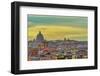 Rooftops landscape panorama with traditional low-rise buildings and St. Peters Basilica, Italy-bestravelvideo-Framed Photographic Print