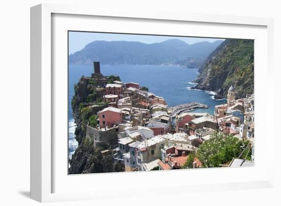 Rooftops of Cinque Terre Vernazza-Marilyn Dunlap-Framed Art Print