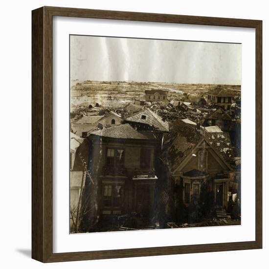 Rooftops of Houses after Tidal Wave-null-Framed Premium Photographic Print